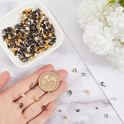 1400 шт. 16 стиля железных наконечников бусин с латунными обжимными бусинами с латунной защитой и протекторами для проволоки с латунными обжимными бусинами FIND-SC0010-79