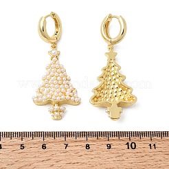 Рождественские латунные серьги-гвоздики EJEW-L306-05G