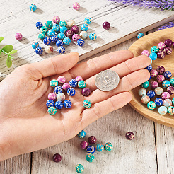 96 шт. 6 стилей окрашенных бусин из натуральной и синтетической императорской яшмы&nbsp;G-TA0002-40