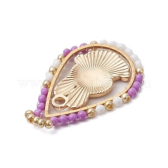 Пасхальная тематика стеклянные бусины каплевидной формы с подвесками в виде кроликов&nbsp;PALLOY-MZ00580-04