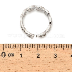 Латунные микро проложить манжеты кольца кубического циркония&nbsp;RJEW-P169-03P