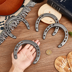 4 шт. чугунных настенных украшений в виде подковы&nbsp;AJEW-PH0007-63