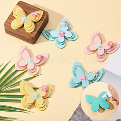 24 шт. 3-х цветные нашивки-бабочки на ткань&nbsp;PATC-CA0001-37