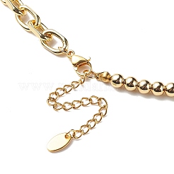 Колье из бисера из натуральных смешанных драгоценных камней с сердцем из эмали NJEW-JN04085