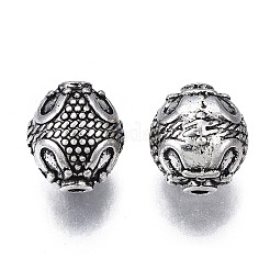 Сплавочные овальные бусины тибетского стиля  TIBEB-N005-060