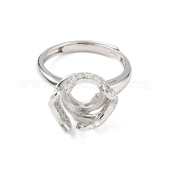 Кольцо с родиевым покрытием 925 пробы из стерлингового серебра с микропаве из прозрачного кубического циркония STER-NH0017-01P