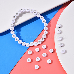 Белые непрозрачные акриловые бусины&nbsp;PACR-YW0001-04B