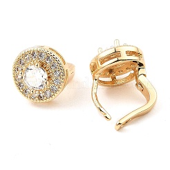 Серьги-кольца из латуни с цирконием EJEW-D078-41G
