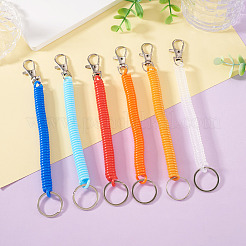 6 portachiavi a molla retrattile a spirale in plastica&nbsp;KEYC-TA0004-83