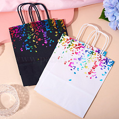 12 stücke 2 farben bunte heißprägen herz papier geschenk tragetaschen&nbsp;ABAG-TA0001-57B