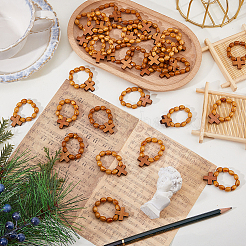 30 шт. деревянные эластичные кольца для пальцев&nbsp;RJEW-DC0001-22