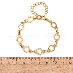 Bracelets à maillons floraux en acier inoxydable 304 pour femmes&nbsp;BJEW-F536-23G