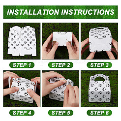 16 шт. коробки для конфет из крафт-бумаги с футбольным узором&nbsp;CON-OC0001-65A