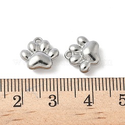 304ステンレススチールチャーム  足跡チャーム  変色防止  ステンレス鋼色  10.5x11.5x4.5mm  穴：1.2mm&nbsp;STAS-F320-10P