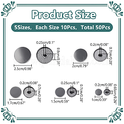 50 шт. 5 стильных пуговицы из сплава с тремя отверстиями на ножке BUTT-WR0001-10B