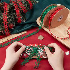 2 рулон 2-х цветной фетровой кружевной отделки в виде рождественских снежинок OCOR-PH0003-94