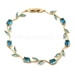 Bracelets en laiton à maillons en forme de feuille&nbsp;BJEW-D455-01G