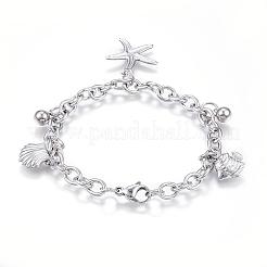 Браслеты с подвесками из нержавеющей стали 304 BJEW-G544-05P