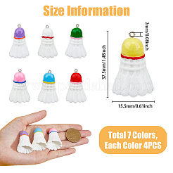 28 шт. 7-х цветные подвески из непрозрачной смолы в виде спортивных мячей RESI-FH0001-58