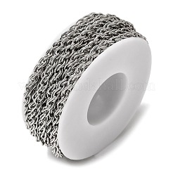 304ステンレスロープチェーン  溶接されていない  スプールで  ステンレス鋼色  5.5x3.5x0.8mm&nbsp;SA-CBAB767-01P