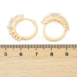Серьги-кольца из латуни с прозрачным фианитом EJEW-Q016-14G