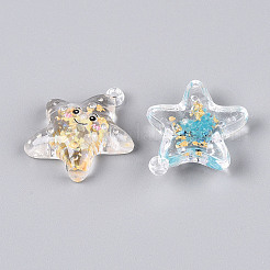 Подвески из прозрачного акрила и золотой фольги TACR-T028-67