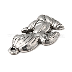 304ステンレスペンダント  エンジェルチャーム  アンティークシルバー  30x17x3.5mm  穴：1.6mm&nbsp;STAS-G278-27AS