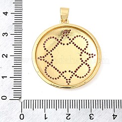 Кулоны из латуни с микропейвом и темно-розовыми фианитами KK-I360-057G