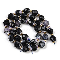 Нити окрашенных и нагретых натуральных агатовых бус с огненным кракелюром G-N342-149I-21