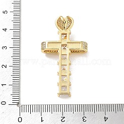 Pendentifs en laiton de Pâques avec zircon cubique transparent&nbsp;KK-A303-09B-G