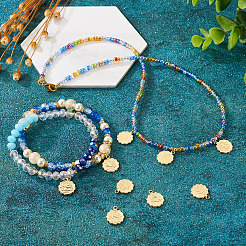 24pcs 12 encantos de latón de estilo&nbsp;KK-TA0001-09