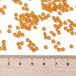 MIYUKIラウンドロカイユビーズ  日本製シードビーズ  8/0  （rr138)透明オレンジ  8/0  3mm  穴：1mm  約19000~20500個/ポンド&nbsp;SEED-G008-RR0138