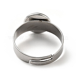 Плоское круглое регулируемое кольцо из стекла k9 RJEW-G253-01C-P