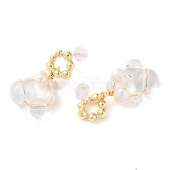 Натуральный кварц кристалл болтающийся серьги EJEW-L286-06G