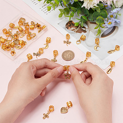 33 шт. 11 стиля кулон из сплава для волос в виде косы OHAR-CP0001-14