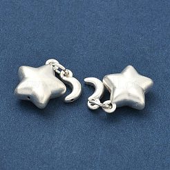 Массивная серебряная звезда с подвесками в виде луны.&nbsp;STER-A050-11MS