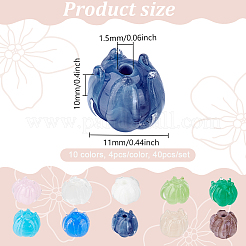 40шт 10 цвета прозрачные стеклянные бусины GLAA-DR0001-01