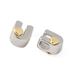 真鍮ビーズ  カドミウムフリー＆鉛フリー  プラチナ·ゴールデン  U字  10.5x8.5x7.5mm  穴：5x4mm&nbsp;KK-S337-10GP-U