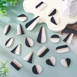 20 шт. подвески из смолы и натурального дерева в двух стилях&nbsp;RESI-TA0004-48