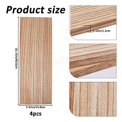 木製壁掛けホルダー4個  長方形  アンティークブロンズ  400x150x15mm&nbsp;AJEW-FH0007-79B