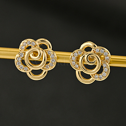 Серьги-гвоздики в виде цветка из латуни&nbsp;NU2308