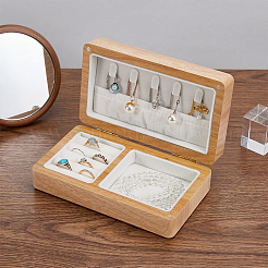 Cajas magnéticas organizadoras de joyas de madera rectangulares&nbsp;CON-WH0112-073A