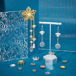 120 шт. 12 стилей латунных колпачков для бусин KK-PH0004-93