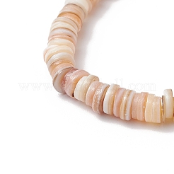 Bracelets extensibles en coquillage d'eau douce naturel avec perles de turquoise synthétiques pour hommes et femmes&nbsp;BJEW-JB11744-02