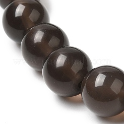 Натуральный черный обсидиан вышитый бисером стрейч-браслеты&nbsp;BJEW-K228-01