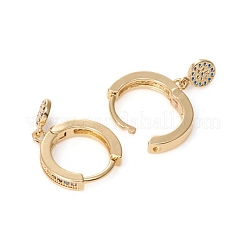 Серьги-кольца из латуни с микро-паве из фианита EJEW-G276-20G