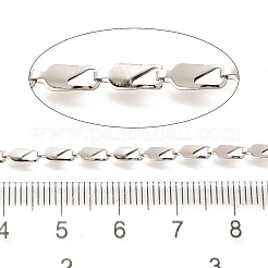 304ステンレススチール楕円リンクチェーン  溶接されていない  スプールで  ステンレス鋼色  7x2.5x1.5mm&nbsp;CHS-H035-02B-P