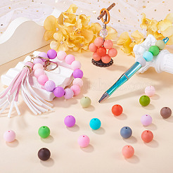 45 perles focales rondes en silicone de 3 couleurs&nbsp;SIL-TAD0001-01A