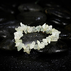 Nouvelles puces de jade naturelles étirer bracelets&nbsp;BJEW-BB16534-A