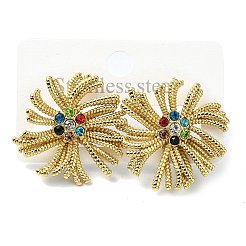 Серьги-гвоздики из нержавеющей стали 304 с микропаве из прозрачных кубических цирконий для женщин EJEW-B112-02G-03